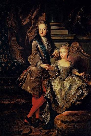 Francois de Troy Portrait of Louis XV of France with his Spain oil painting art